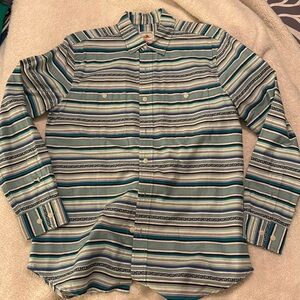 Pendleton Surf Teal Striped Button Down Mens Small